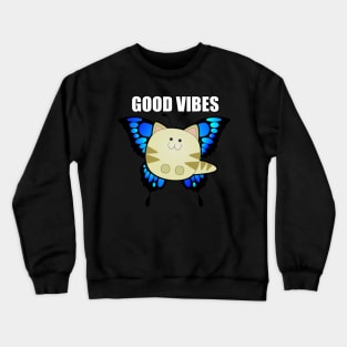 Good Vibes Butterfly Kitten Crewneck Sweatshirt